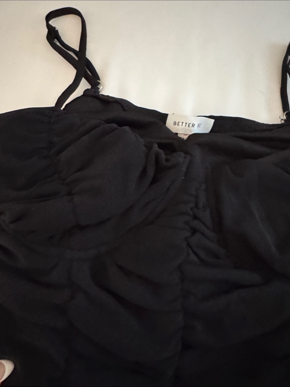 Black Ruched Cami Top - Picture 5 of 7